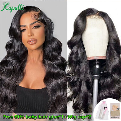 #ad Body Wave 13x4 Lace Frontal Wig Brazilian Virgin Human Hair 4x4 Lace Closure Wig