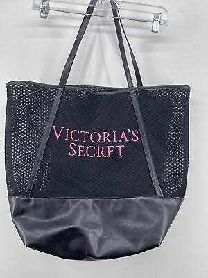 #ad Victoria#x27;s Secret Black Mesh Beach Large Tote Bag
