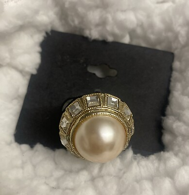 #ad Kohl’s Fashion Jewelry Big Pearl Ring size 8 NEW WITH TAGS $24 MRP