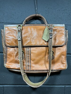 #ad Vintage Messenger Brown Leather Shoulder Satchel Briefcase Laptop Bag