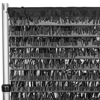 #ad RCZ DÉCOR Fringe Sequin Drape 10 ft x 52quot; Backdrop panel Black 1 Pc.