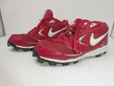 #ad 2008 NIKE RED 317386 611 BASEBALL CLEATS MEN#x27;S SHOES SIZE 12