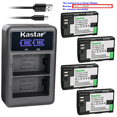 #ad Kastar Battery LCD Dual Charger for Canon LP E6 LP E6N LC E6E amp; Canon EOS 80D