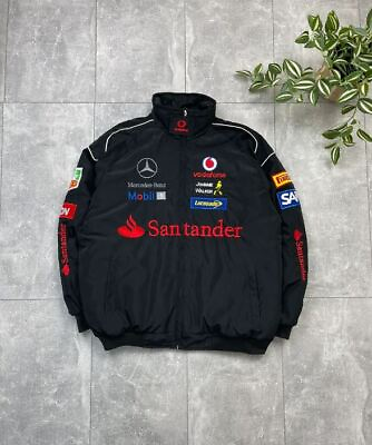 #ad Mercedes Benz Black jacket Adult F1 Vintage Racing jacket Embroidered UniSex