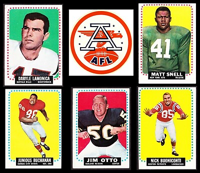 #ad AFL 1964 Topps single cards.