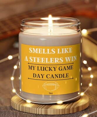 #ad Smells Like a Steelers Win Candle Unique Gift Pittsburgh Steelers Candle NFL 9oz