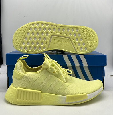 #ad Adidas NMD R1 Pulse Yellow White Boost Sneakers GX8382 Womens Size