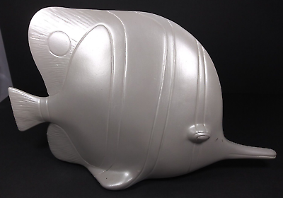 #ad Van Teal Angel Fish Ceramic Art Sculpture Glossy Off White