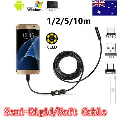 #ad Waterproof HD Endoscope Inspection Borescope for Android 7mm Camera USB Type C