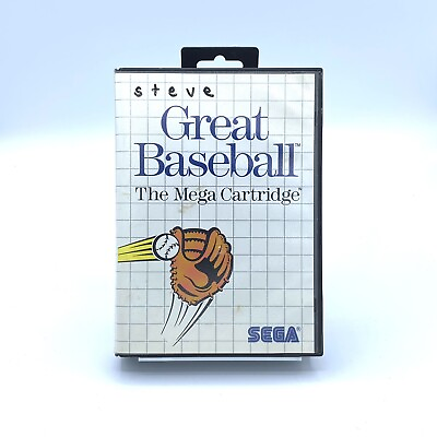 #ad Great Baseball Sega Master 1987 CIB Complete Case Manual Poor Tested