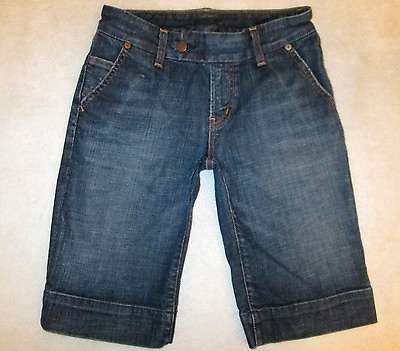 #ad Citizens of Humanity Stretch Dark Denim Jeans Crop Shorts Size 25 x 11 Mint