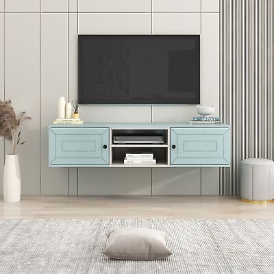 #ad Wall Mount Media Console Floating TV Stand Entertainment Center Unit