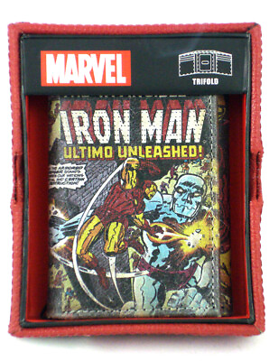 #ad Invincible Iron Man Trifold Leather Wallet Marvel Comics Cover Art Novelty New