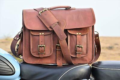 #ad Laptop Multinational Business Case Satchel Bag Men#x27;s Vintage Leather Messenger
