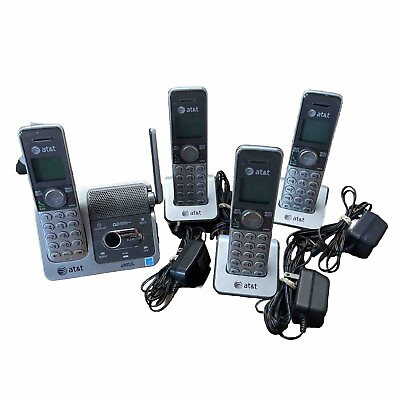 #ad ATamp;T Cordless System CL82451 Base 3 Chargers amp; 4 Handsets Needs Batteries