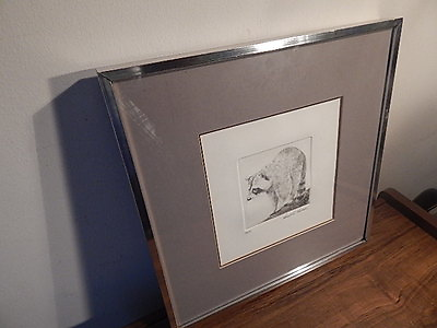 #ad METAL FRAMED AND MATTED LIMITED EDITION 50 75 SIGNED RACCOON PRINT INTERNTL SALE