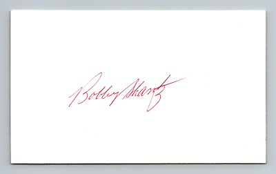 #ad BOBBY SHANTZ Autograph Signed 3x5 Index Card Authentic AUTO w JSA LOA