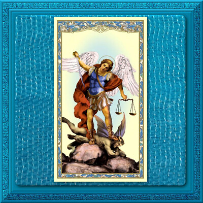#ad Saint MICHAEL Archangel DEFEND US Protect Us Catholic Holy St. Prayer Card