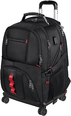 #ad Rolling Backpack with Wheels Backpack on Wheels for Adults with USB Charging