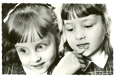 #ad Young Kids Karine And Rebecca French Duo Singer From Brussels Germany Postcard