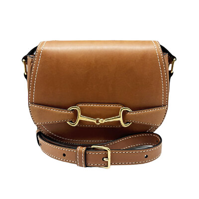 #ad Auth CELINE Crossbody Shoulder Bag Brown Leather Goldtone z0496