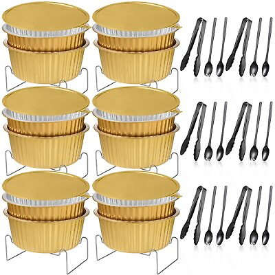 #ad 6 Set Disposable Chafing Dishes Buffet Set Chafer Wire Racks Stand Kit Dish S...
