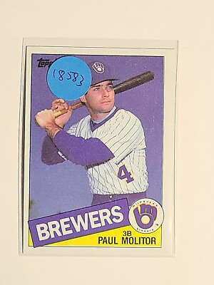 #ad 1985 Topps Baseball Paul Molitor #522 Milwaukee Brewers