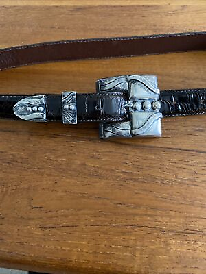#ad Pat Areias Sterling Silver Belt Buckle 3 Piece