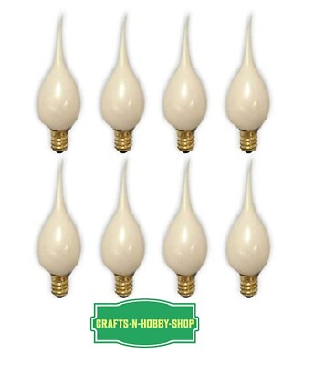 #ad 8 Silicone Dipped Pearlized Electric Candle Lamp Chandelier Bulbs 5 Watt