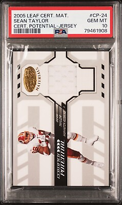 #ad Sean Taylor 2005 Leaf Certified Materials 150 Game Worn Rookie Patch PSA 10 WOW
