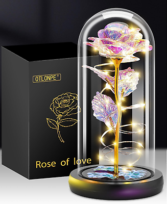#ad Romantic GIFT Rose Flower for Her Light up Artificial Preserved Galaxy Forever