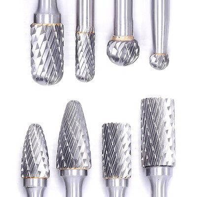 #ad 8 piece tungsten steel grinding head carbide rotary file handle diameter 6mm