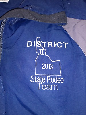 District II 2013 State Rodeo Team Women#x27;s Embroidered Jacket Size M Blue $21.77
