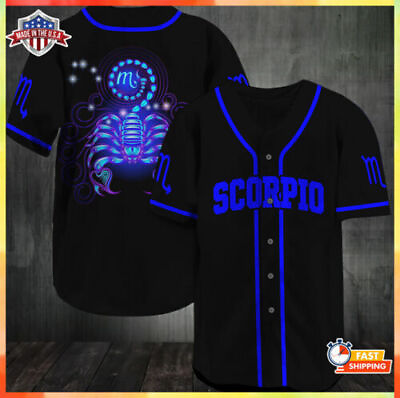 #ad Zodiac Signs Scorpio Birthday Gift Baseball Jersey Shirt US Size Christmas Gift