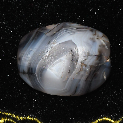 #ad Large Ancient Bactrian Banded Agate Stone Bead with Eye in Perfect Condition