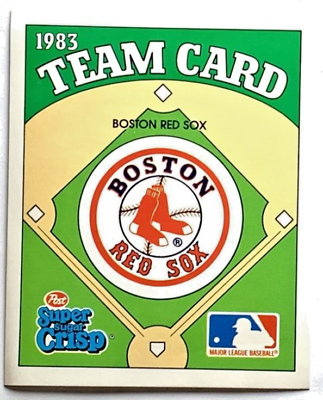 #ad Boston Red Sox 1983 Post Super Sugar Crisp Breakfast Cereal Team Card Vintage