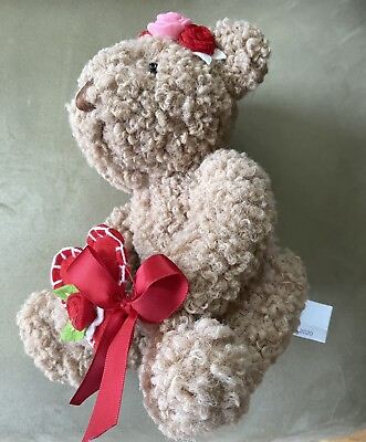 #ad Soft Plush 7quot; Brown Sitting Teddy Bear Stuffed Animal with Red Heart Decor