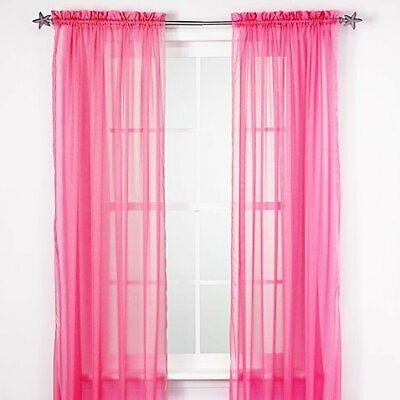 #ad 2 Piece Sheer voile Window Elegance Curtains drape treatment 63 84 length