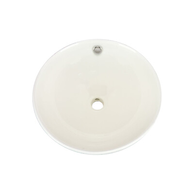 #ad Rok Round Bowl Shaped Bathroom Vessel Sink 16 1 2quot; Diameter Ivory Porcelain
