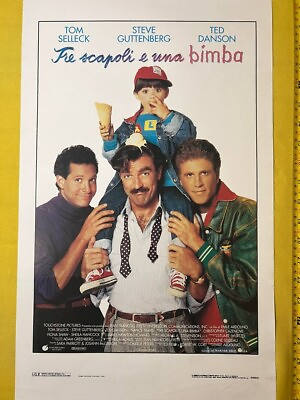 #ad 1990 THREE MAN AND A LITTLE LADY Tom Selleck Orig. Italian Movie Poster T3 25