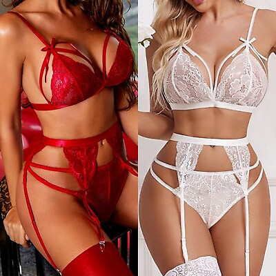 #ad Women Valentine#x27;s Sexy Lingerie Sleepwear Bra Thong Nightwear Underwear Babydoll