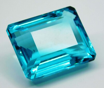 #ad Certified 105.80 Natural Ct Brazil Ocean Blue Aquamarine Emerald Cut Loose Gems
