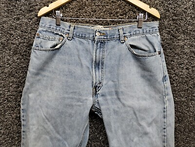 #ad Levi Jeans Men 36x32 Blue 505 Regular Straight Fit Leg Pants Casual Workwear