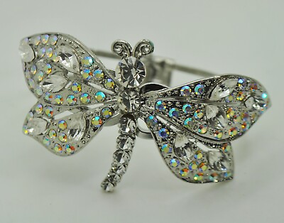 #ad Luxury Dragonfly insect Bracelet Hinge Bangle Double Bar fashion jewelry lot