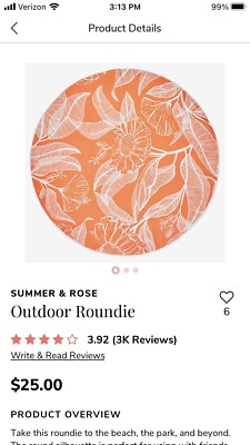#ad Summer amp; Rose 57quot; Roundie Towel Orange FabFitFun Brand New In Package Never