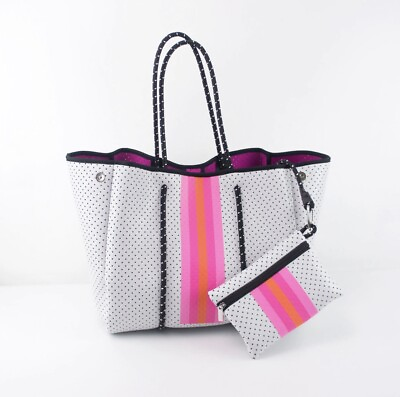 Beach bags and totes large unisex White Pink