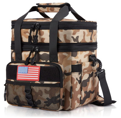 #ad Tactical Lunch Box Bag Insulated Thermal Cooler Camping Picnic Work Camouflage