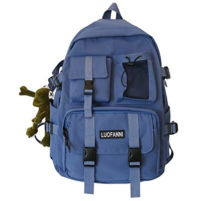 #ad College Backpack School Bag for Women Men Lightweight Book Bag Travel Blue