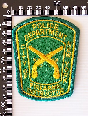 #ad VINTAGE NYPD FIREARMS INSTRUCTOR POLICE EMBROIDERED UNIFORM BADGE CLOTH PATCH