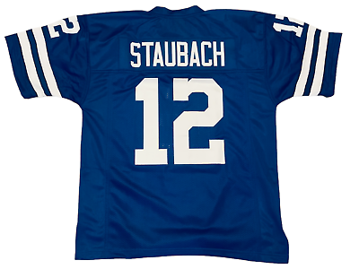 #ad Roger Staubach Sewn Stitched Custom Blue Jersey YOUTH Sizes